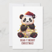 弱虫のメリークリスマス!パンダよくはしゃぐホリデーカード シーズンカード (正面)