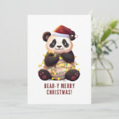 弱虫のメリークリスマス!パンダよくはしゃぐホリデーカード シーズンカード (スタンド正面)