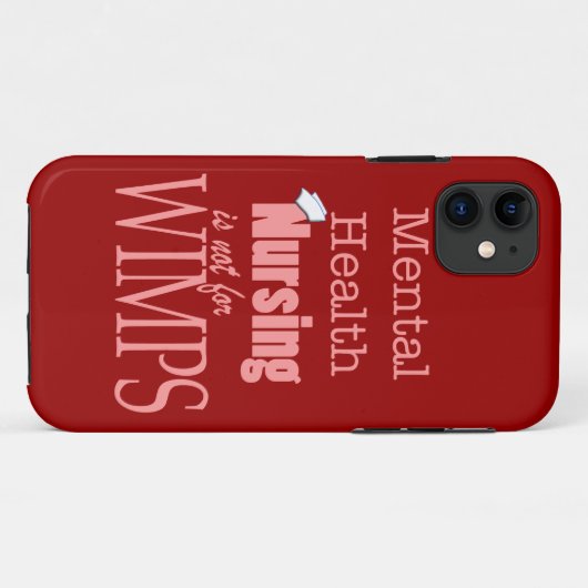 弱虫またはユーモアのための精神衛生の看護ない Case-Mate iPhoneケース (裏面(横))