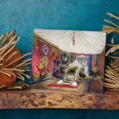 張り付けられた部屋とアイボリー彫りの玉座のビュー フォトプラーク (側面)