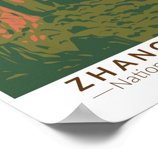 張家界江国有林中国旅行芸術レトロ ポスター (角)