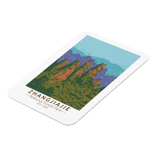 張家界江国有林中国旅行芸術レトロ マグネット (左側)