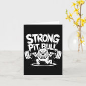 強いおもしろい十字架つりピットブル カード (黄色い花)