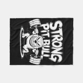 強いおもしろい十字架つりピットブル フリースブランケット (正面(横))