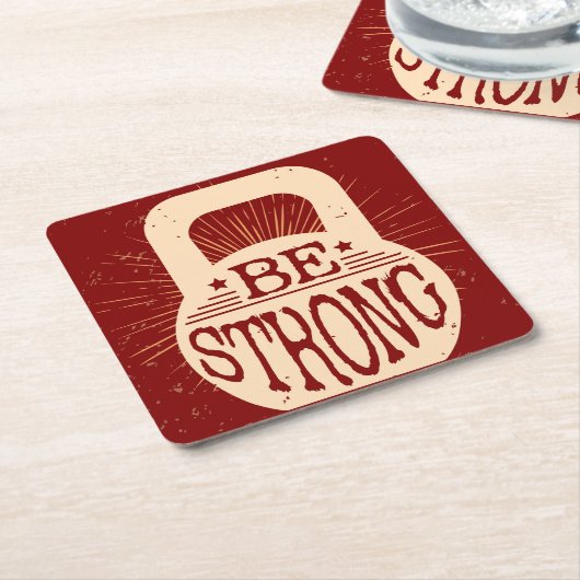 強いがあって下さい スクエアペーパーコースター (アングル)