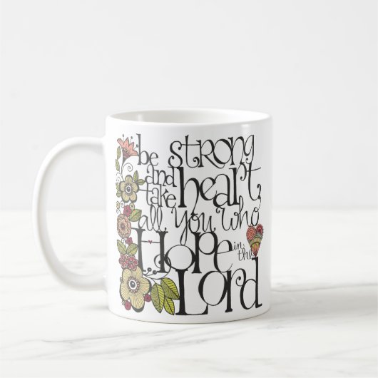 強いが-マグあって下さい コーヒーマグカップ (左)