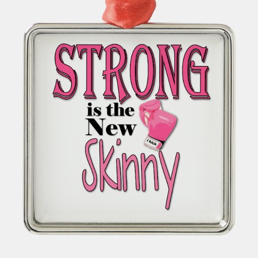 強いです新しい細いの! ピンクのボクシンググラブを使って メタルオーナメント (正面)