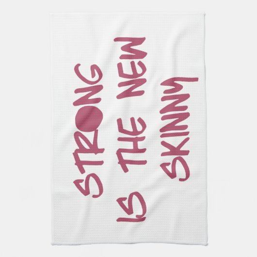 強いです新しく細くやる気を起こさせるなトレーニングの体育館は キッチンタオル (縦)