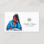 強いアフロ黒人女性エンパワーメントアート 名刺 (正面)