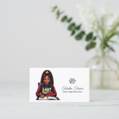 強いアフロ黒人女性エンパワーメントアート 名刺 (スタンド正面)