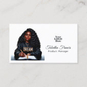 強いアフロ黒人女性リーダーシップデザイン 名刺 (正面)