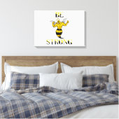 強いイエロージャケットのウォールアートである キャンバスプリント (インサイチュ (寝室))