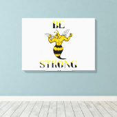 強いイエロージャケットのウォールアートである キャンバスプリント (インサイチュ (ウッドフロア))