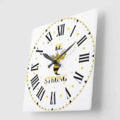 強いイエロージャケットの正方形の壁時計 スクエア壁時計 (傾斜)