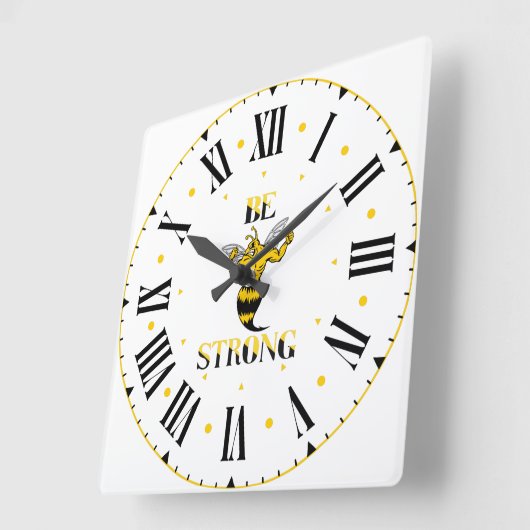 強いイエロージャケットの正方形の壁時計 スクエア壁時計 (傾斜)