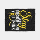 強いイエローリボン自殺防止阿波 フリースブランケット (正面(横))