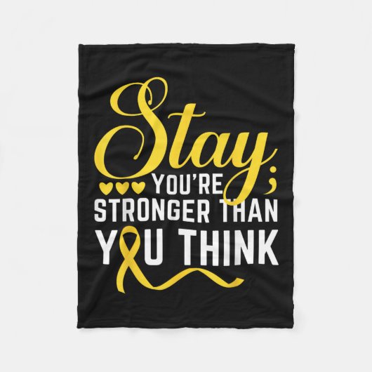 強いイエローリボン自殺防止阿波 フリースブランケット (正面)