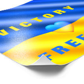 強いウクライナポスターウクライナ国旗を支持する フォトプリント            (角)