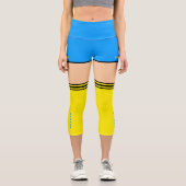 強いウクライナ国旗のレギンスサポート カプリレギンス (正面)