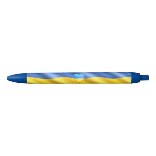 強いウクライナ – ウクライナ国旗 – 自由の勝利  青ボールペン (正面)