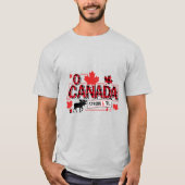 強いカナダ、自由なカナダ ムース ID1314 Tシャツ (正面)