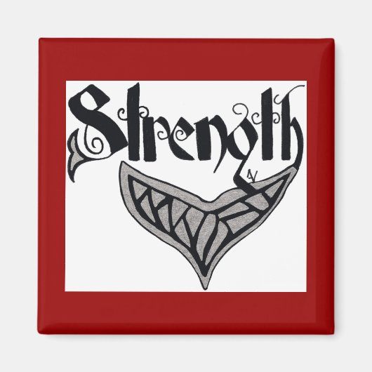 強いクジラの尾 マグネット (正面)