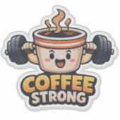 強いコーヒー シール (正面)