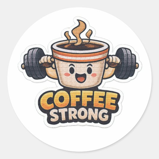 強いコーヒー ラウンドシール (正面)