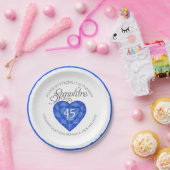 強いサファイアウェディングパーティープレート ペーパープレート (パーティー)