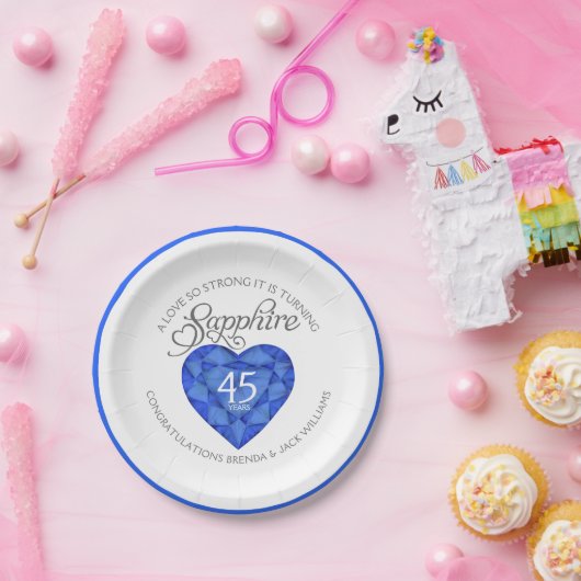 強いサファイアウェディングパーティープレート ペーパープレート (パーティー)