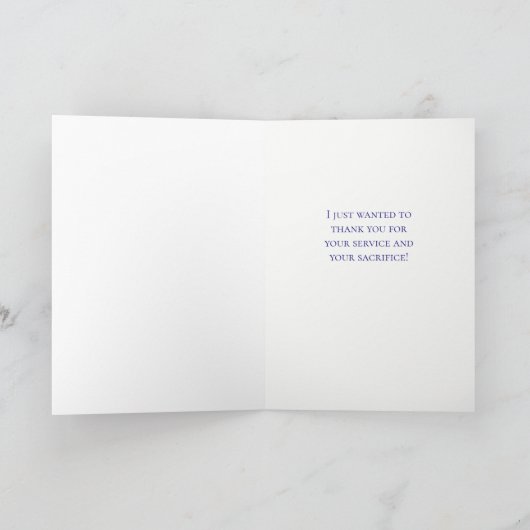 強いシールドカスタム退役軍人のデイカード サンキューカード (内部)