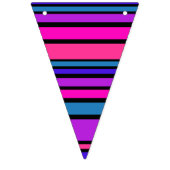 強いストライプ – ピンクブルー黒 バンティングフラッグ (第2の旗)