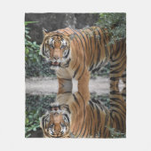 強いタイガーはっきりしたのカスタム鏡タイプのイメージ フリースブランケット (正面)