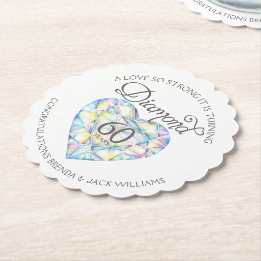 強いダイヤモンドの結婚コースターを愛 ペーパーコースター (アングル)
