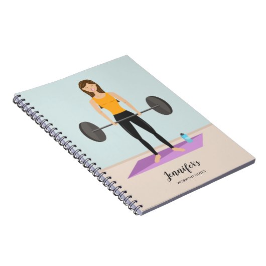 強いトレーニングガールスケッチパーソナル化可能フィットネス ノートブック (右側)