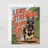 強いドイツ走の羊飼い ポストカード (正面/裏面)