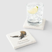 強いハゲのイーグルのアートワークをやる気を起こさせる維持 ストーンコースター (横)