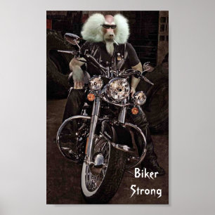 強いバイクもしくは自転車に乗る人 ポスター