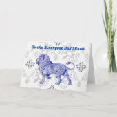 強いパパライオンプンハートフェルト父の日 カード (正面)