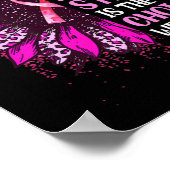 強いヒマワリのピンクリボン乳癌であるA ポスター (角)