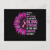 強いヒマワリのピンクリボン乳癌であるA ポストカード (正面)