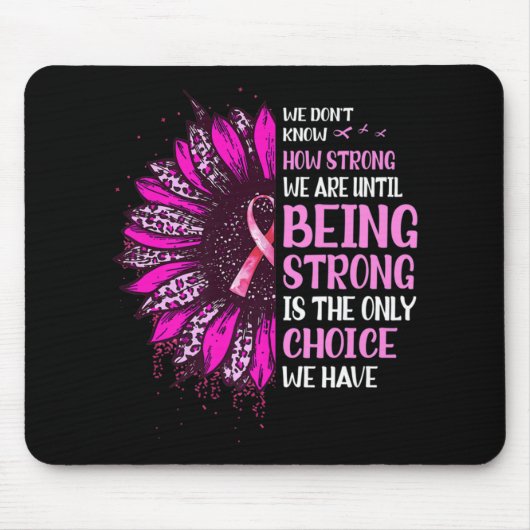 強いヒマワリのピンクリボン乳癌であるA マウスパッド (正面)