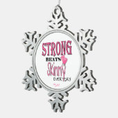 強いビートの細い毎日! W/Pinkのボクシンググラブ スノーフレークピューターオーナメント (右)