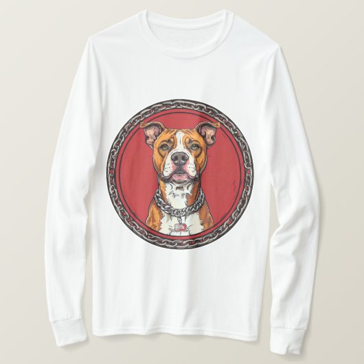 強いピットブル犬 Tシャツ (デザイン正面)