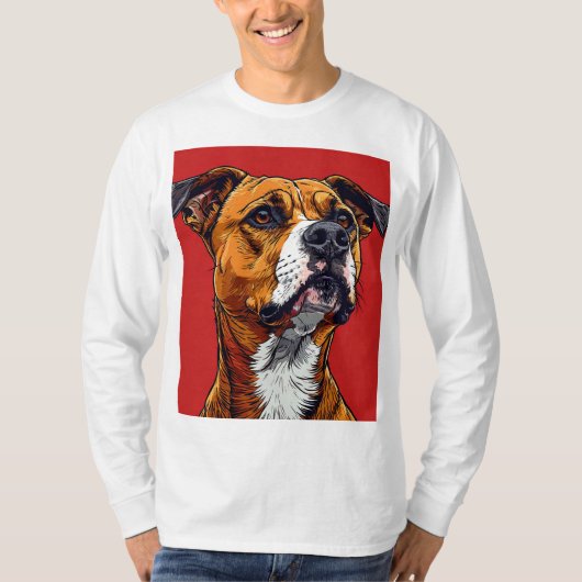 強いピットブル犬 Tシャツ (正面)