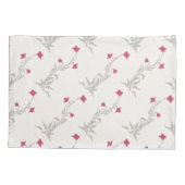 強いピンク色の花 枕カバー (裏面)