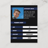 強いブルーブラックでサッカー選手のトレーディングカード コーリングカード (裏面)