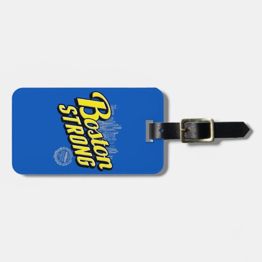 強いボストン都市は青で覚えています ラゲッジタグ (正面横)