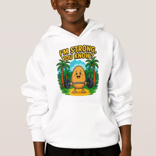 強いポテトジムのカートゥーンTシャツ - 楽しい (正面)