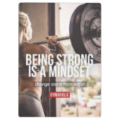 強いマインドセット – 女性のフィットネス 感動的 クリップボード (裏面)